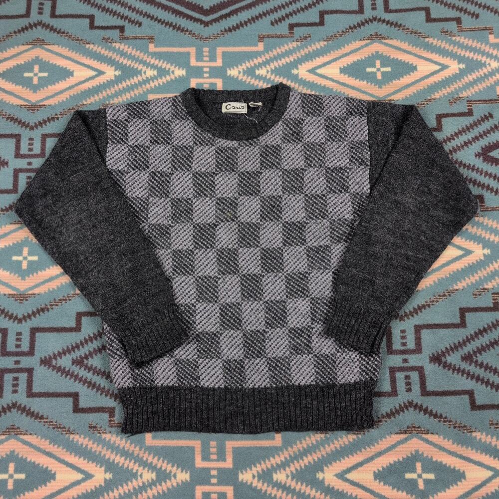 Vintage Curio Knit Sweater Womens Large Grandma Core Cottage Geometric Cute